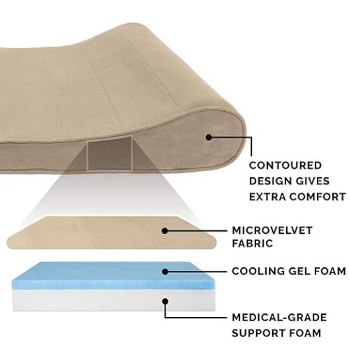 Velvet Bliss Cooling Gel Bolster Pet Bed with Removable Cover - Image 3